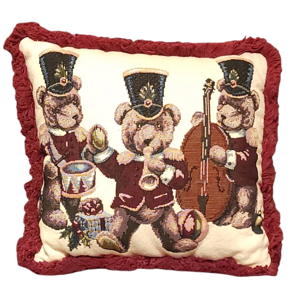 Christmas Dakotah Pillow Teddy Bears Marching Band 14 x 14 Embroidered Tapestry